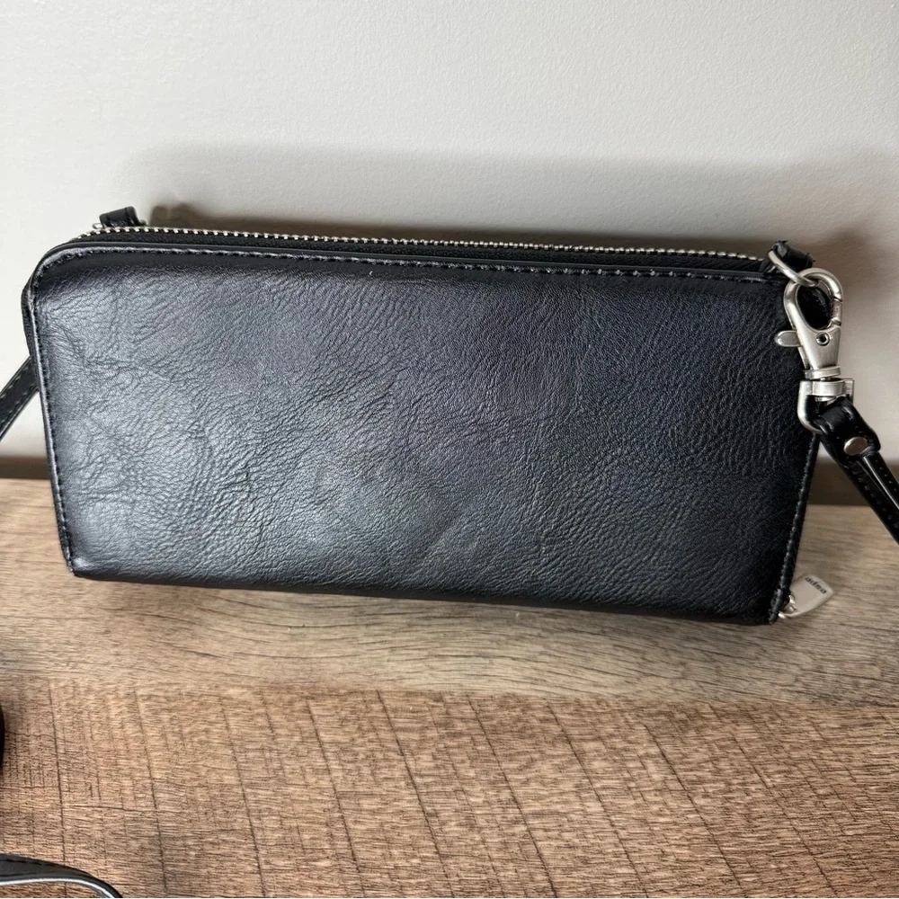 ESPE Vegan Leather Crossbody Convertible Clutch Bag Detachable Strap Leaf Wallet - Picture 7 of 14